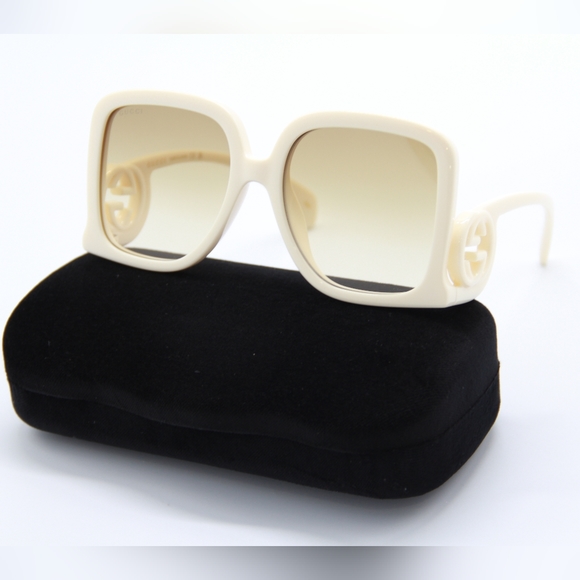 NEW GUCCI GG1326S 002 SQUARE WOMEN NUDE OVERSIZED SUNGLASSES GUCCI - Picture 3 of 16